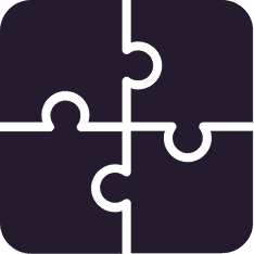 Close-up of a puzzle piece logo representing Example Co, a craft beer brand.